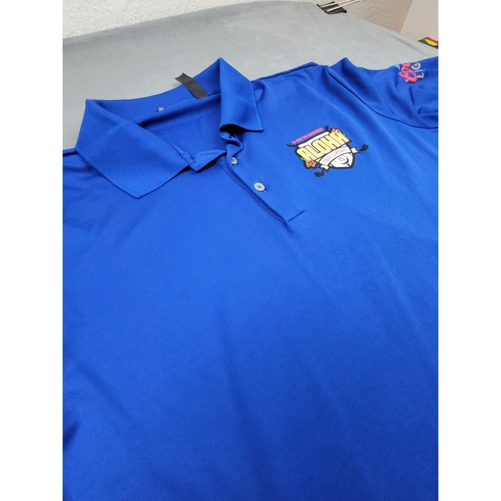 Adidas Patrick Mahomes Aloha‎ Golf Classic Polo Shirt Royal Blue Mens Large